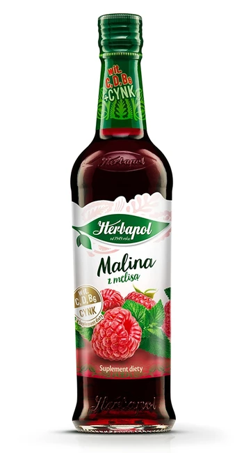 Syrop Herbapol Owocowa Spiżarnia, malina z melisą, 420ml