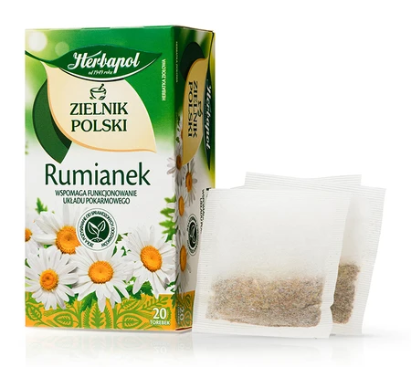 Herbata ziołowa w torebkach Herbapol Zielnik Polski, rumianek, 20 sztuk x 1.5g