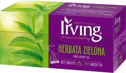 Herbata zielona w torebkach Irving, 25 sztuk x 1.3g