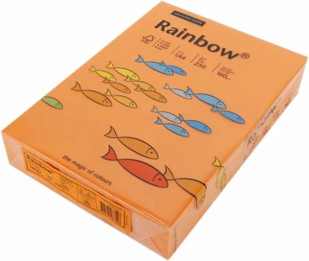 Papier ksero ekologiczny Rainbow A4, 160g/m2, 250 arkuszy, pomarańczowy (R24)