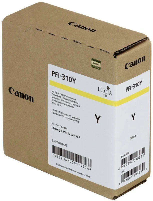 tusz Canon PFI-310Y (2362C001) o pojemności 330 ml, yellow (żółty)