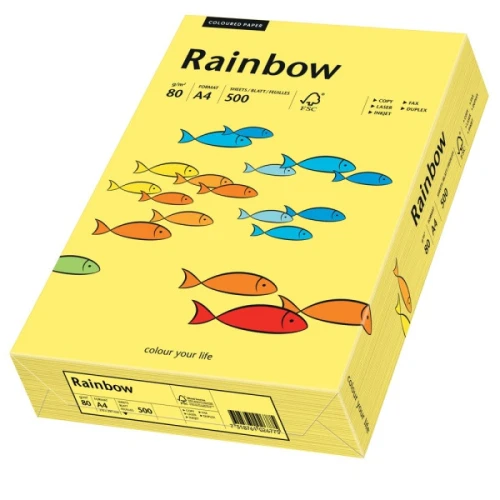 Papier kolorowy Rainbow, A4, 80g/m2, 500 arkuszy, jasny szary (R93)