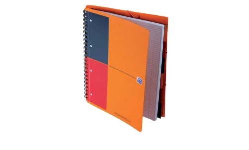 Kołonotatnik Oxford International Organiserbook, A4+ w linie, 80 kartek, pomarańczowy