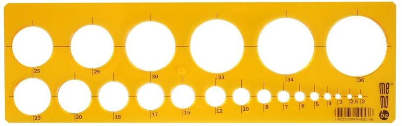 Szablon do kreślenia okręgów MemoBe by Pratel, 2-36mm, pomarańczowy