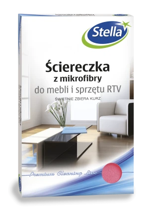 Ściereczka do mebli i sprzętu RTV Stella, mikrofibra, 1 sztuka, czerwona