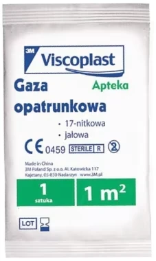 gaza opatrunkowa Viscoplast, jałowa, 1m2, biały j