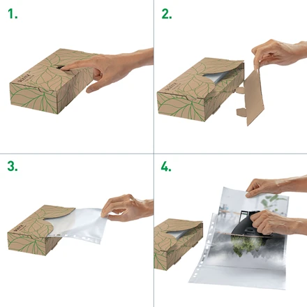 Koszulki groszkowe Leitz Recycle, A4, 70µm, w kartonie, 40 sztuk, transparentny