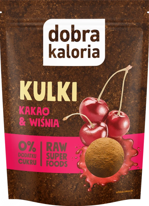 Kulki kakaowe dobra kaloria, kakao i wiśnia, bez cukru, 58g