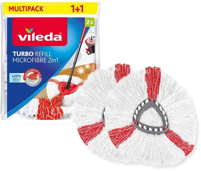 Wkład do mopa obrotowego Vileda Turbo 2 w 1, mkrofibra, 2 sztuki