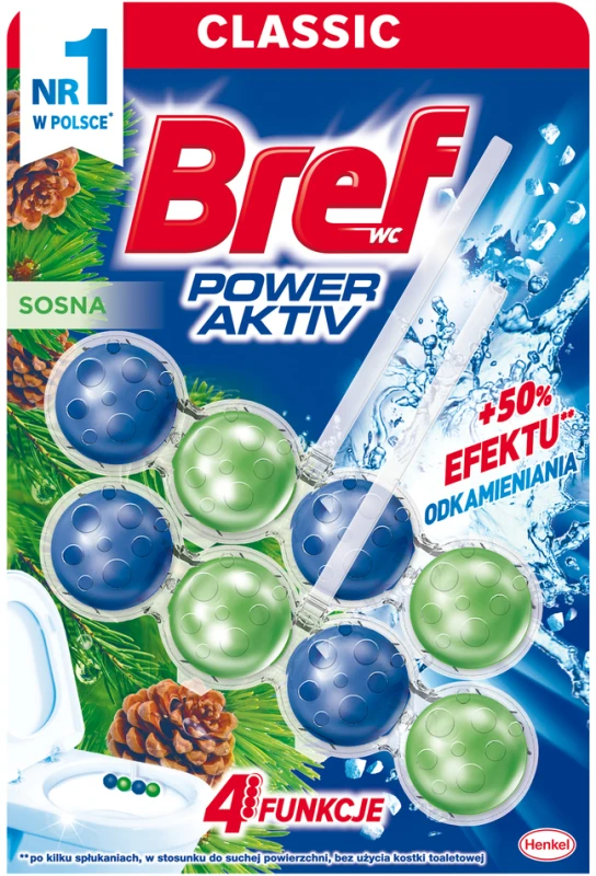 Zawieszka (kulki) do WC Bref, Power Activ, sosna, 2x50g