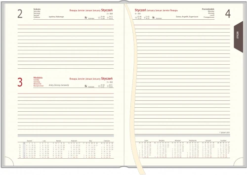 Kalendarz książkowy 2025, Udziałowiec, Biznesowy, A4, dzienny, 184 kartki, szary