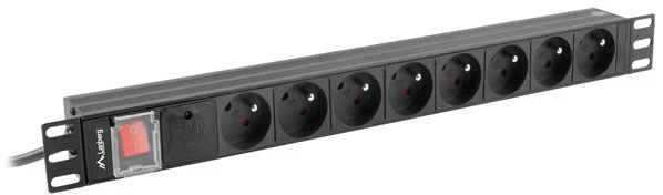 Listwa zasilająca Lanberg Rack PDU 19", 2m, 8 gniazd, czarny