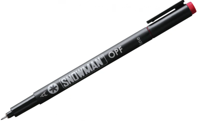 Foliopis permanentny Snowman OPF, cienki, 0.5mm, czerwony