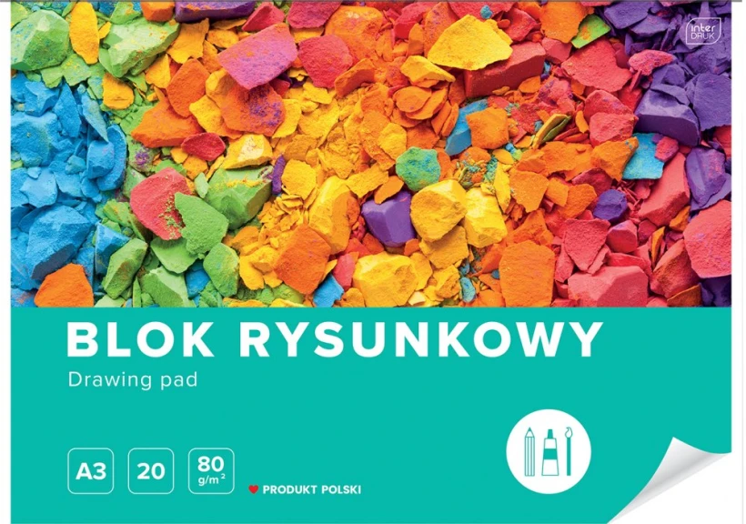 Blok rysunkowy Interdruk, A3, 20 kartek, biały