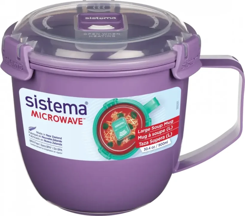 Kubek na zupę Sistema Microwave, 900ml, mix kolorów