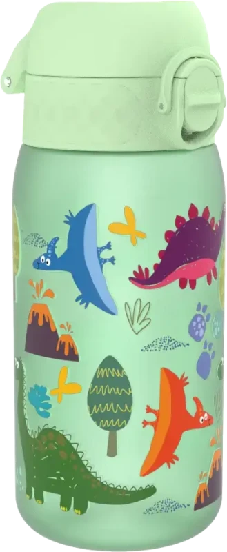 Bidon ION8 Dinozaurus, recyclon/tritan, 350ml, zielony