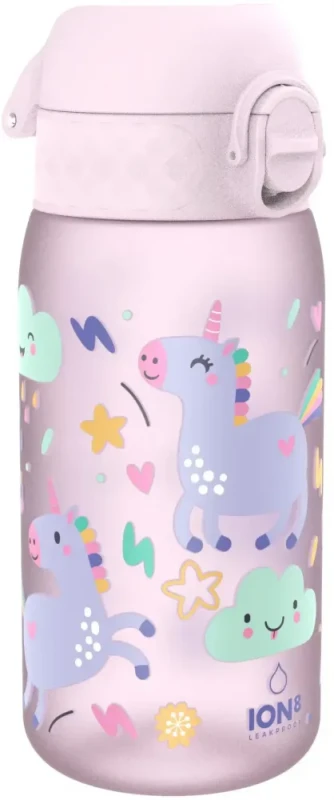 Bidon ION8 Unicorns, recyclon/tritan, 350ml, różowy