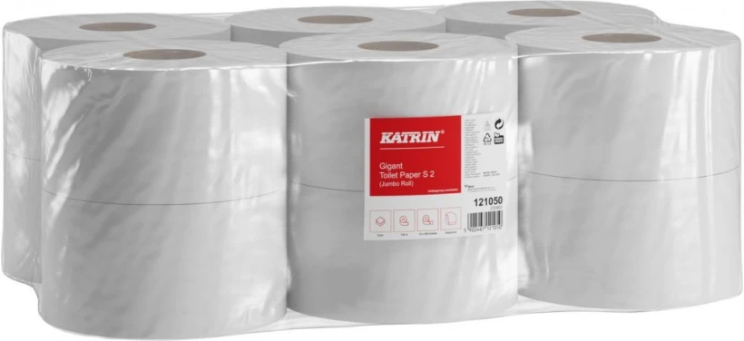 Papier toaletowy Katrin Jumbo Gigant Classic, 2-warstwowy, w rolce, 8.8cmx130m, 12 sztuk, biały