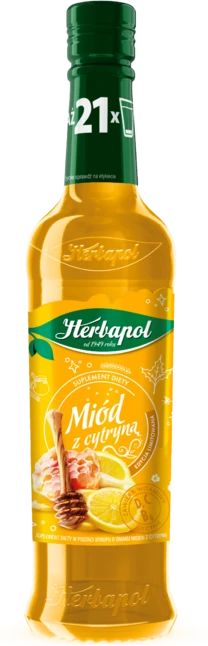 Syrop Herbapol Owocowa Spiżarnia, miód z cytryną, 420ml