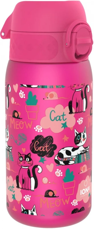 Butelka ION8 Cats, 400ml, różowy neonowy