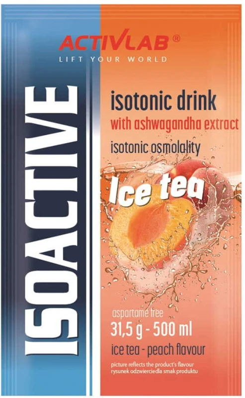 Napój izotoniczny Activlab  Isoactive, w saszetkach, Ice Tea brzoskwinia, 20 sztuk x 31.50g