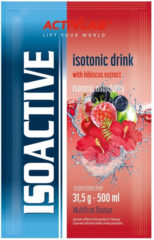 Napój izotoniczny Activlab Isoactive multifruit, w saszetkach, wieloowocowy, 20 sztuk x 31.50g