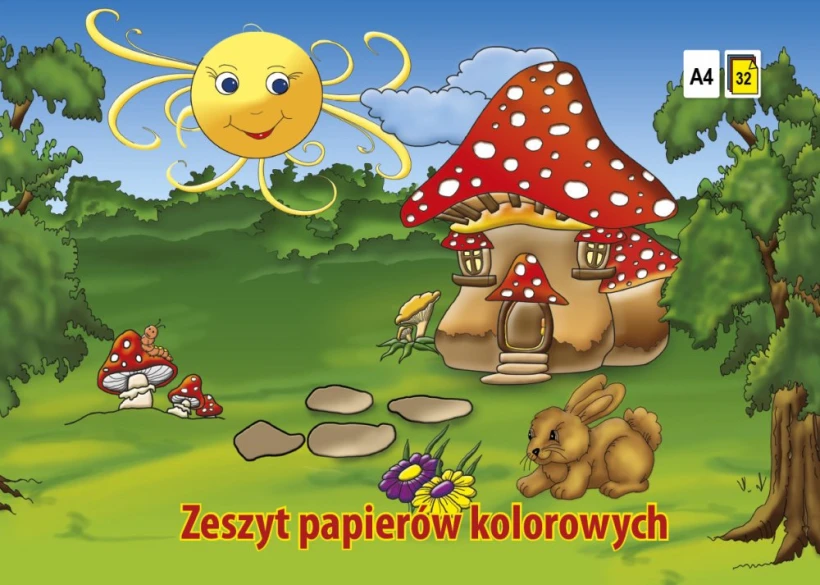 Zeszyt papierów kolorowych Kreska, A4, 32 kartki, mix kolorów