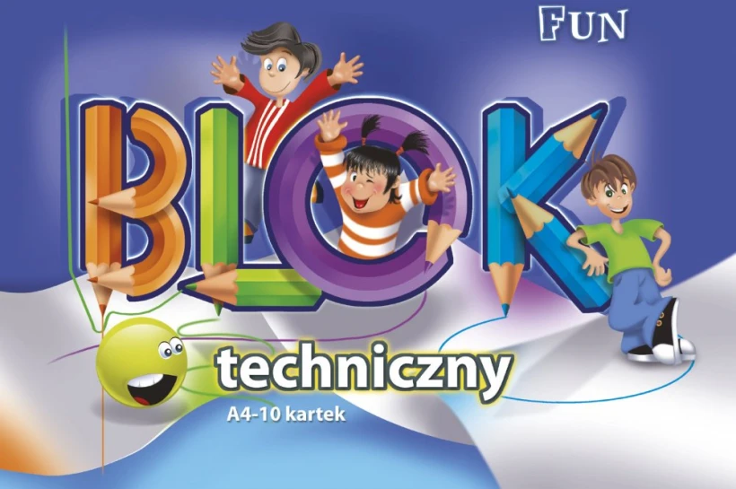 Blok techniczny Kreska Fun, A4, 10 kartek, biały