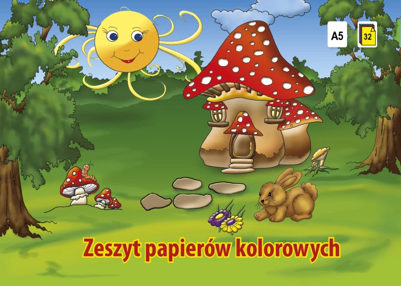 Zeszyt papierów kolorowych Kreska, A5, 32 kartki, mix kolorów