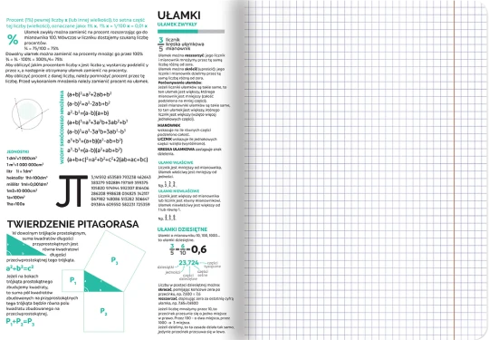 Zeszyt przedmiotowy w kratkę TOP 2000 Matematyka, ze ściągami, A5, 60 kartek, czarny