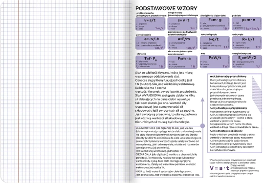 Zeszyt przedmiotowy w kratkę TOP 2000 Fizyka, ze ściągami, A5, 60 kartek, czarny