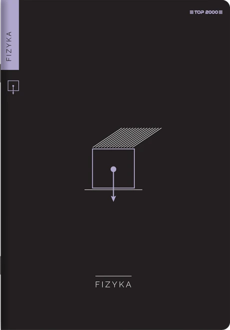 Zeszyt przedmiotowy w kratkę TOP 2000 Fizyka, ze ściągami, A5, 60 kartek, czarny