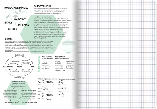 Zeszyt przedmiotowy w kratkę TOP 2000 Chemia, ze ściągami, A5, 60 kartek, czarny