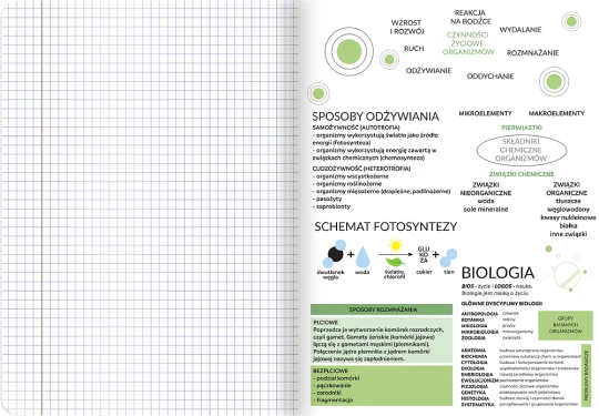 Zeszyt przedmiotowy w kratkę TOP 2000 Biologia, ze ściągami, A5, 60 kartek, czarny