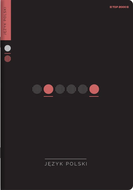 Zeszyt przedmiotowy w linie TOP 2000 Język Polski, ze ściągami, A5, 60 kartek, czarny