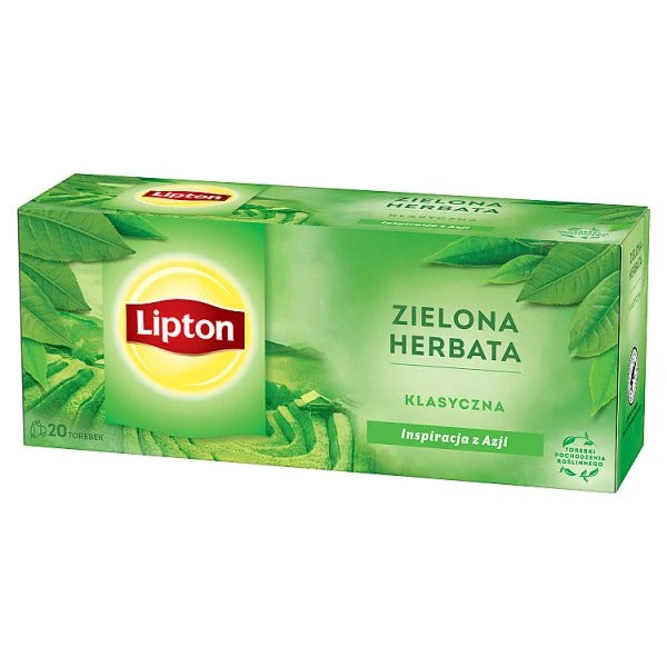 herbata zielona w torebkach Lipton Green Tea Classic, 20 sztuk x 1.3g