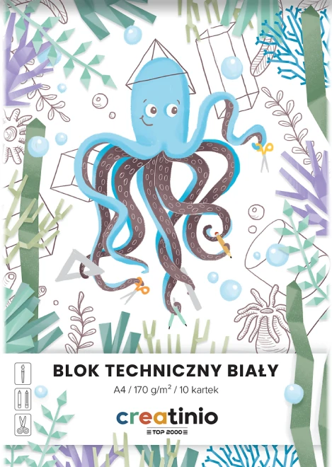 Blok techniczny TOP 2000 Creatino, A4, 10 kartek, biały