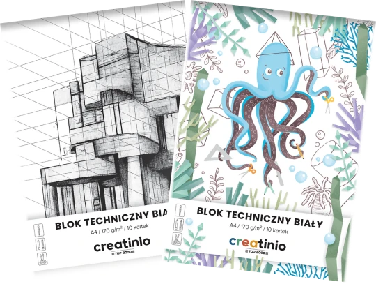 Blok techniczny TOP 2000 Creatino, A4, 10 kartek, biały