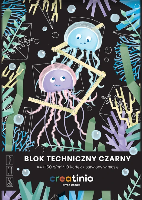 Blok techniczny TOP 2000 Creatino, A4, 10 kartek, czarny