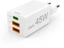 Ładowarka do telefonu Hama Mini, Power Delivery Quick Charge, GaN, USB-C/2 x USB-A, 45W, biały