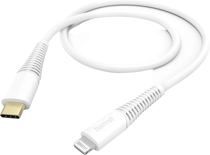 	 Kabel ładujący Hama USB Typ C/Lightning, 1.5m, biały