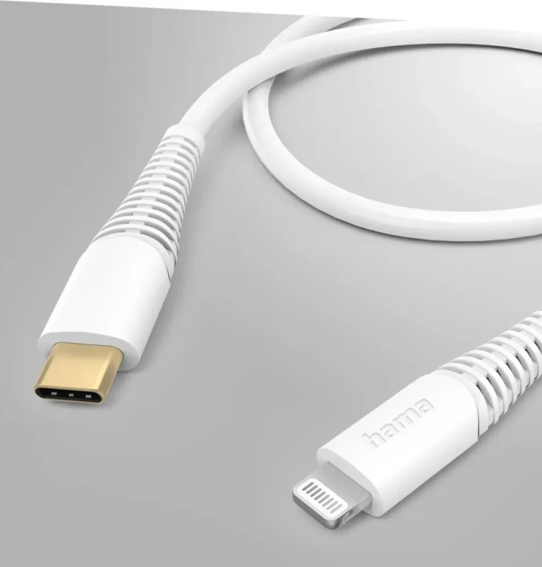 	 Kabel ładujący Hama USB Typ C/Lightning, 1.5m, biały