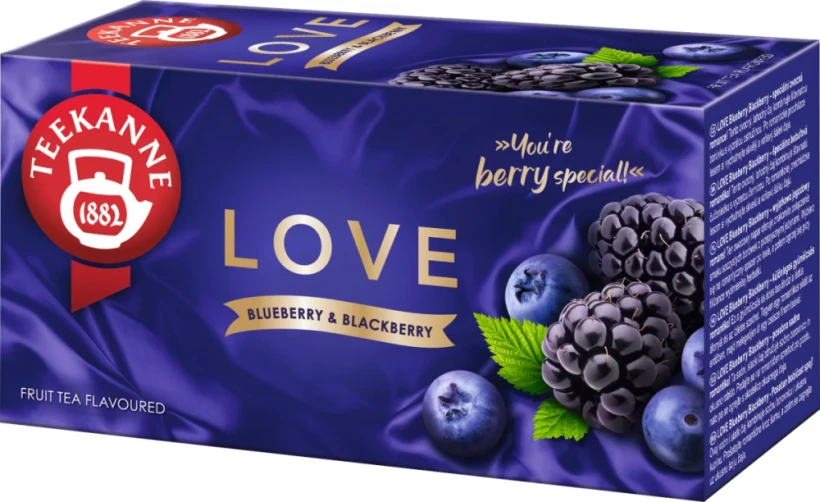 Herbata owocowa w torebkach Teekanne Love Blueberry &amp; Blackberry, borówka i jeżyna, 20 sztuk x 2.25g