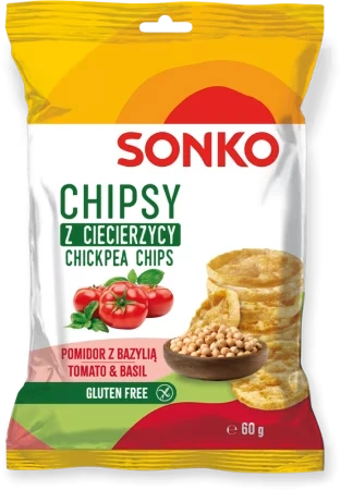 Chipsy z ciecierzycy Sonko, pomidor z bazylią, 60g