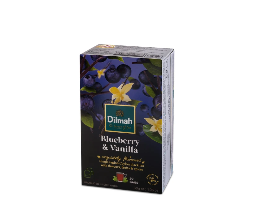 Herbata czarna aromatyzowana w torebkach Dilmah, jagoda i wanilia, 20 sztuk x 1.5g