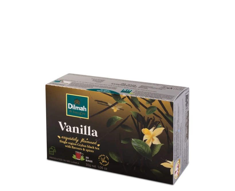 Herbata czarna aromatyzowana w torebkach Dilmah Vanilla, wanilia, 20 sztuk x 1.5g