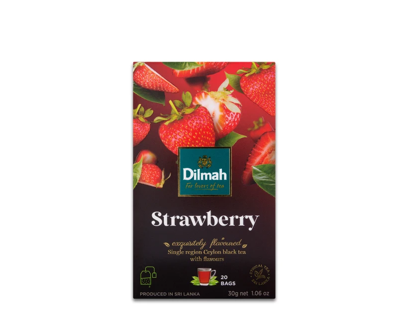 Herbata czarna aromatyzowana w kopertach Dilmah Strawberry, truskawka, 20 sztuk x 1.5g