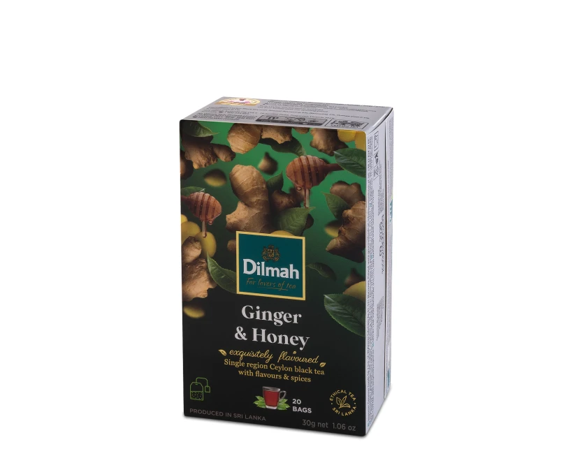 Herbata czarna aromatyzowana w torebkach Dilmah Ginger &amp; Honey, imbir i miód, 20 sztuk x 1.5g