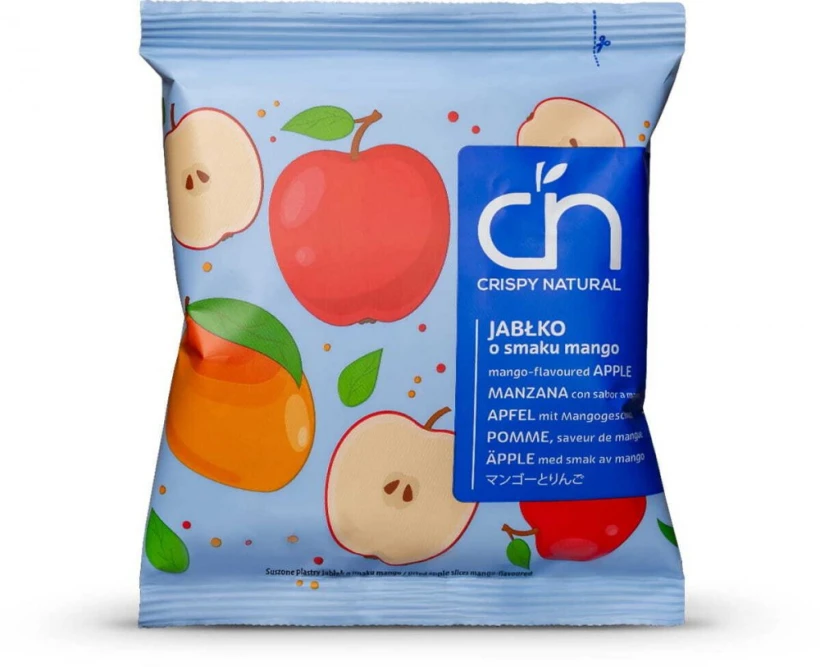 Suszone owoce Crispy Natural Jabłko o smaku mango, chipsy, 18g