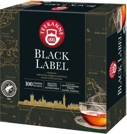 Herbata czarna w torebkach Teekanne Black Label, 100 sztuk x 2g